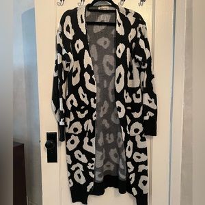 Black and white Leopard sweater/ duster